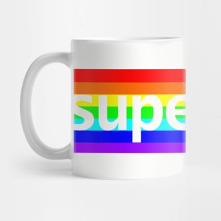 Superdad Typography Dad Rainbow for Fathers Day Mug